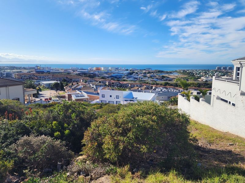 Elevated view overlooking the surrounding residential neighborhood and distant coastline, showcasing the property's scenic outlook and coastal proximity.