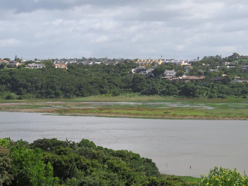 A scenic view overlooking a river and lush natural landscape with residential properties visible in the distance.