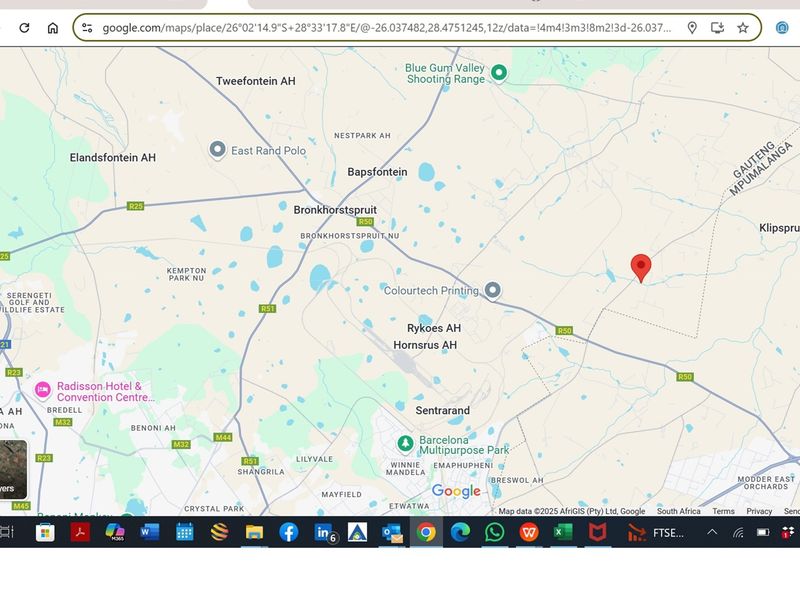 A digital map screenshot showing the geographical location of the property within the surrounding region.