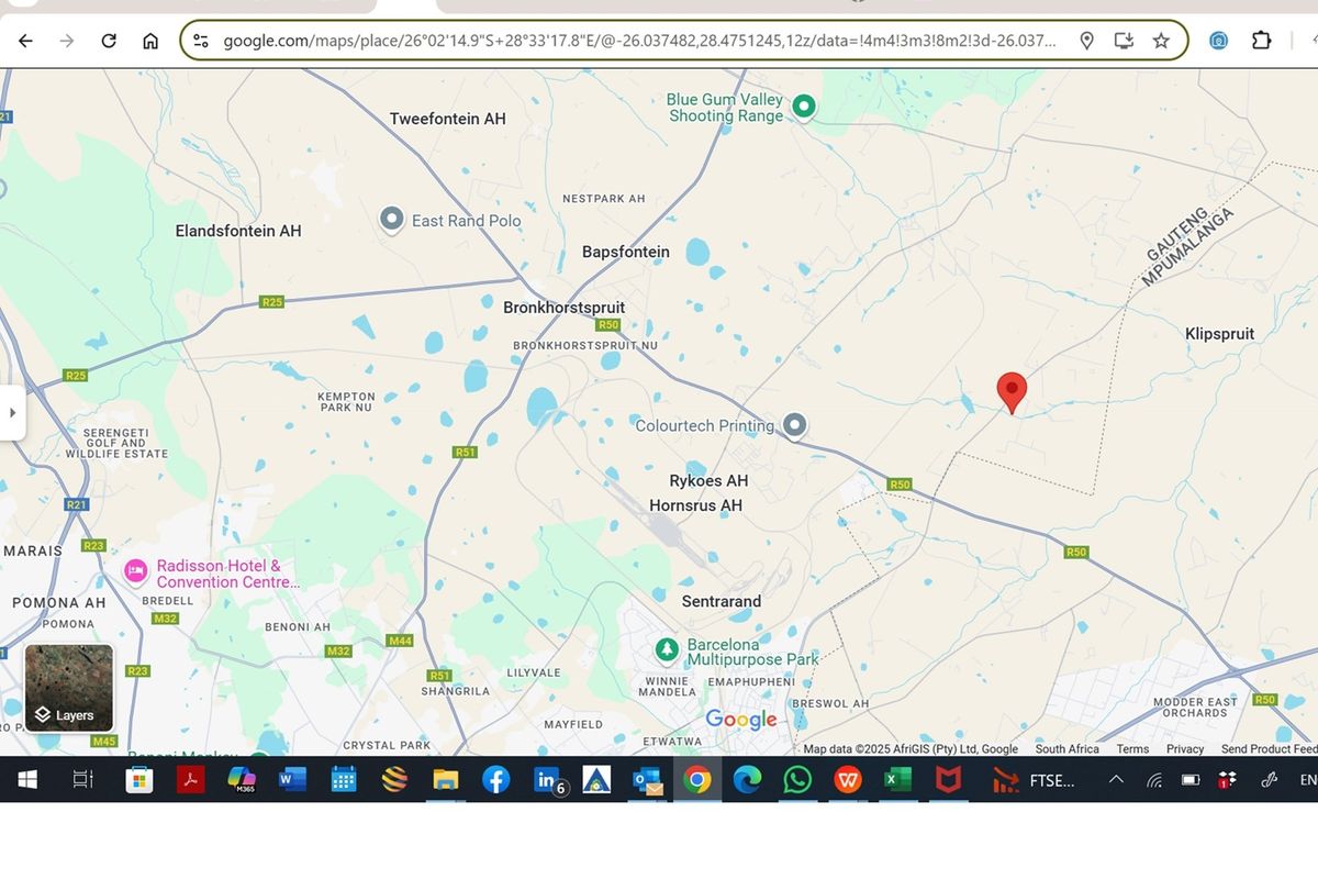 A digital map screenshot showing the geographical location of the property within the surrounding region.