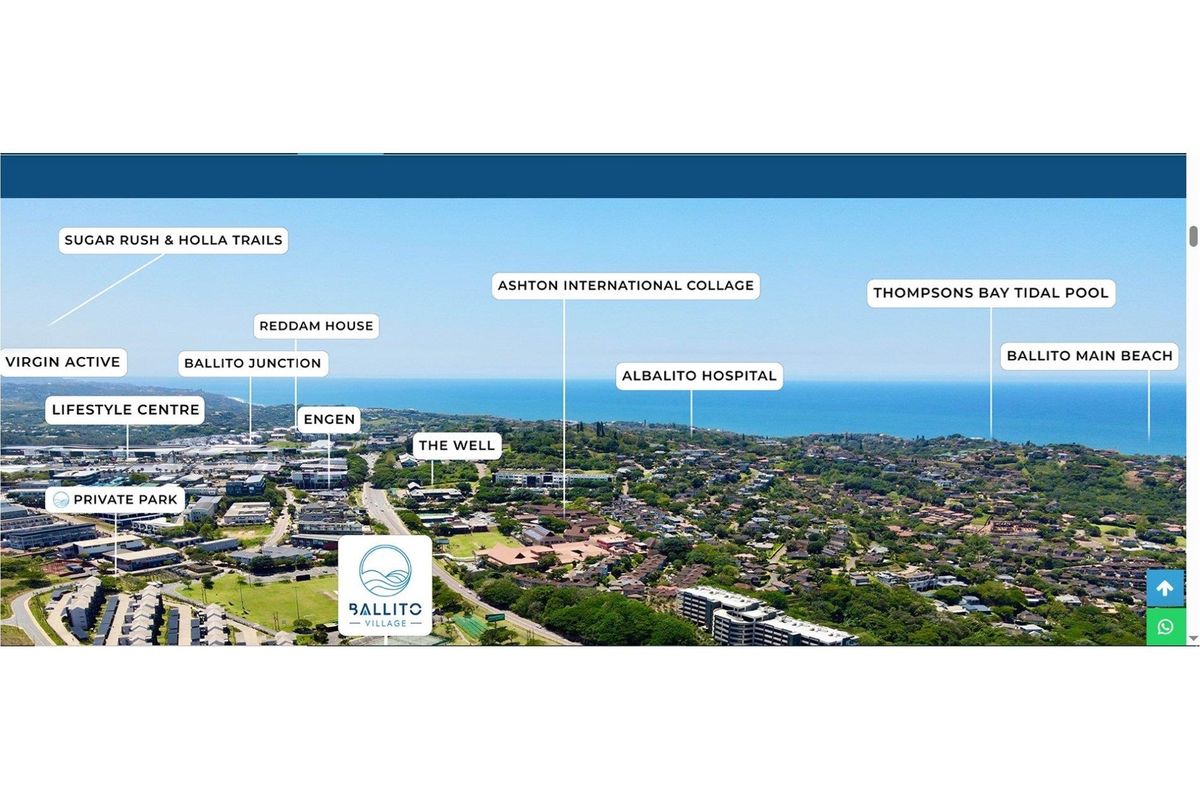 An aerial view of the surrounding area highlighting proximity to local amenities, schools, and the coastline.