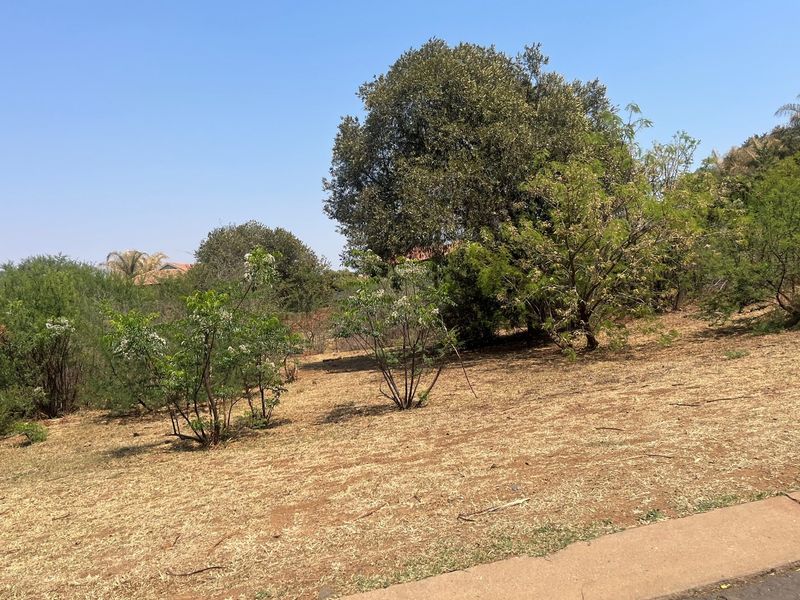 A view of the vacant residential land featuring natural vegetation, mature trees, and a gentle slope.