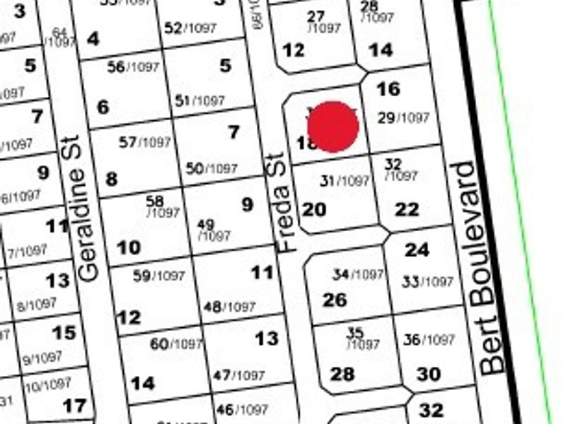 A cadastral map showing the location of the residential property lot within the local street layout.