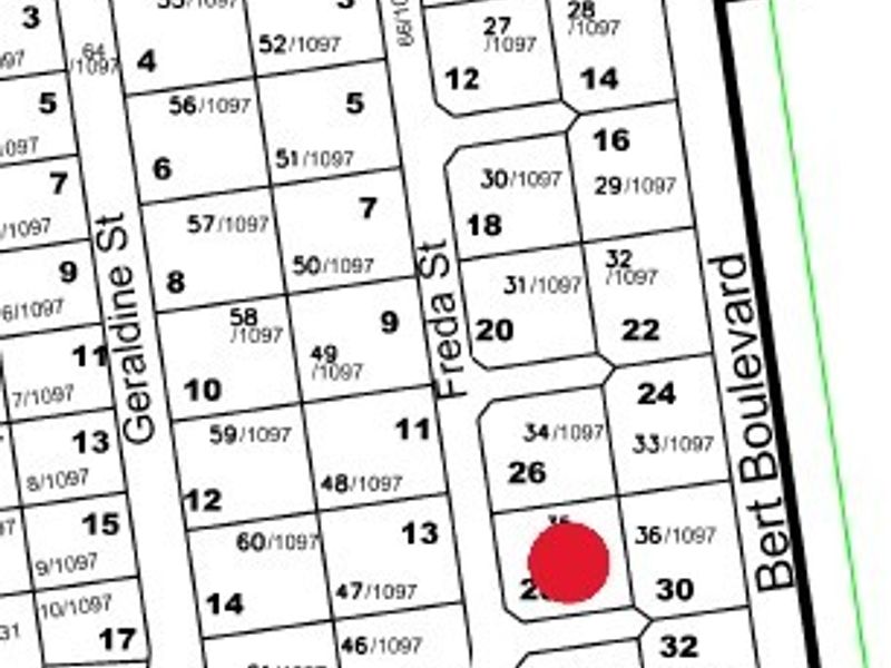 A cadastral map or site plan showing the location of the residential plot within the subdivision.