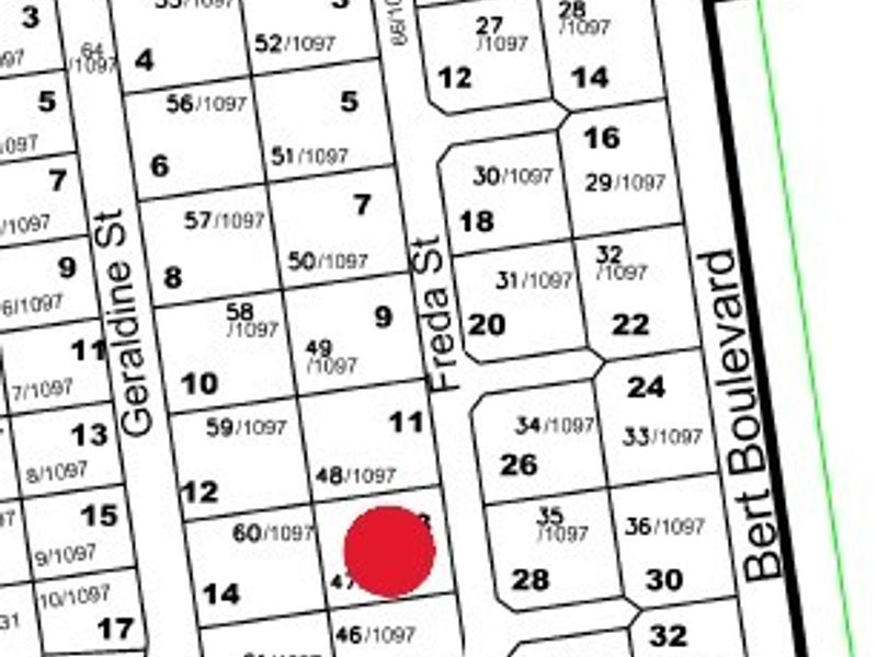 A cadastral map showing the location of the residential land plot within the subdivision.