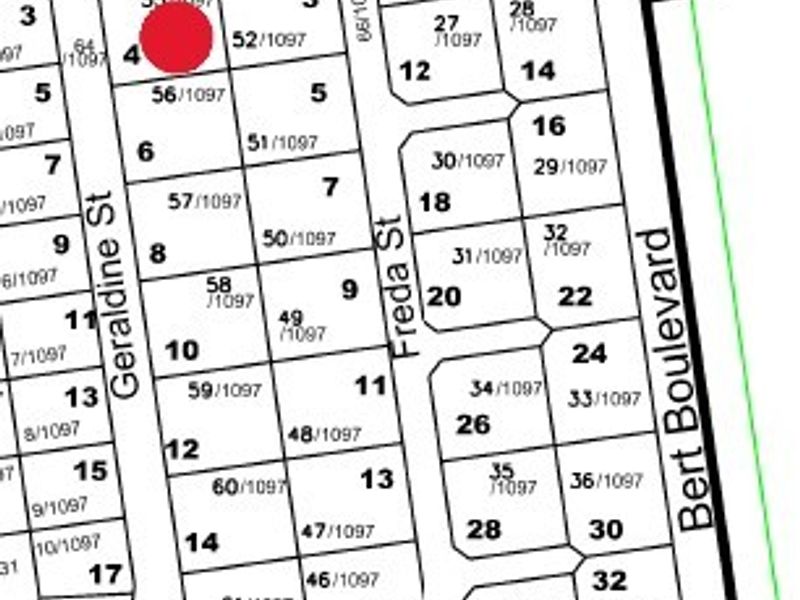 A cadastral map showing the location of the residential plot highlighted in red within the estate layout.