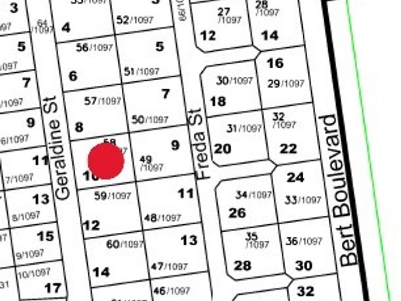 A cadastral map or site plan showing the location of the residential plot within the street layout.