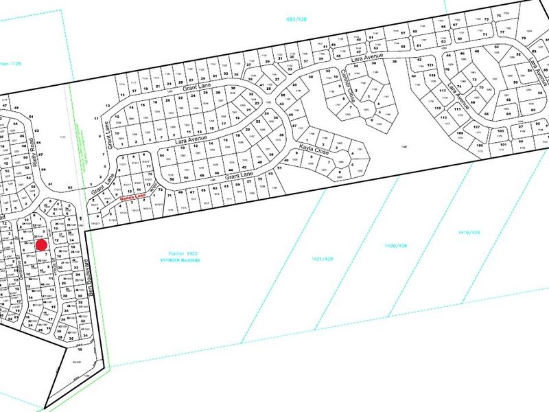 A detailed site layout plan for a residential development, showing individual plot boundaries, street names, and the specific location of the property.