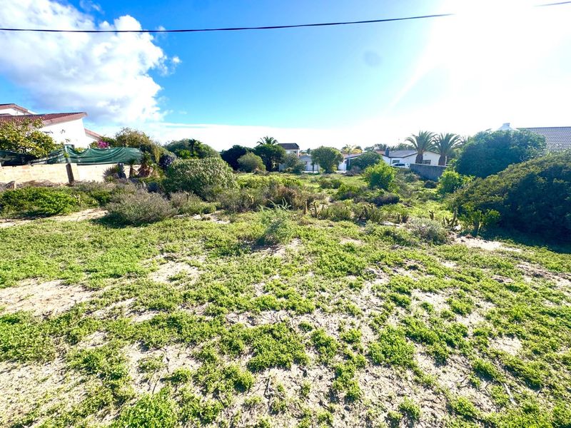 A vacant residential plot featuring natural vegetation and sandy ground, situated in a developed neighborhood setting.