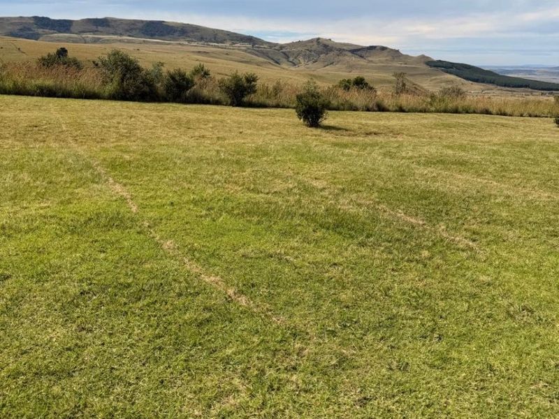 A scenic view of the vacant residential land featuring expansive grassy terrain and rolling hills in the background.