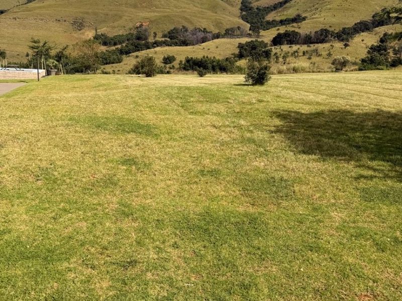 A spacious, well-maintained vacant residential plot featuring expansive green lawns and scenic mountain views, ideal for building a custom home.