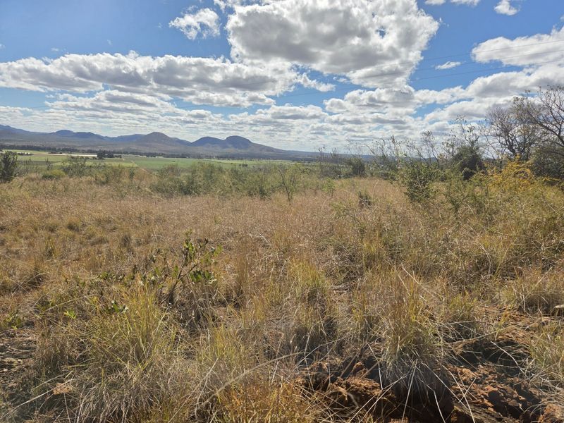 A scenic view of the natural landscape and distant mountains from the vacant residential land.