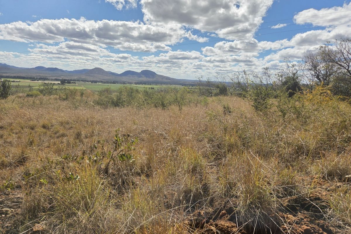 A scenic view of the natural landscape and distant mountains from the vacant residential land.