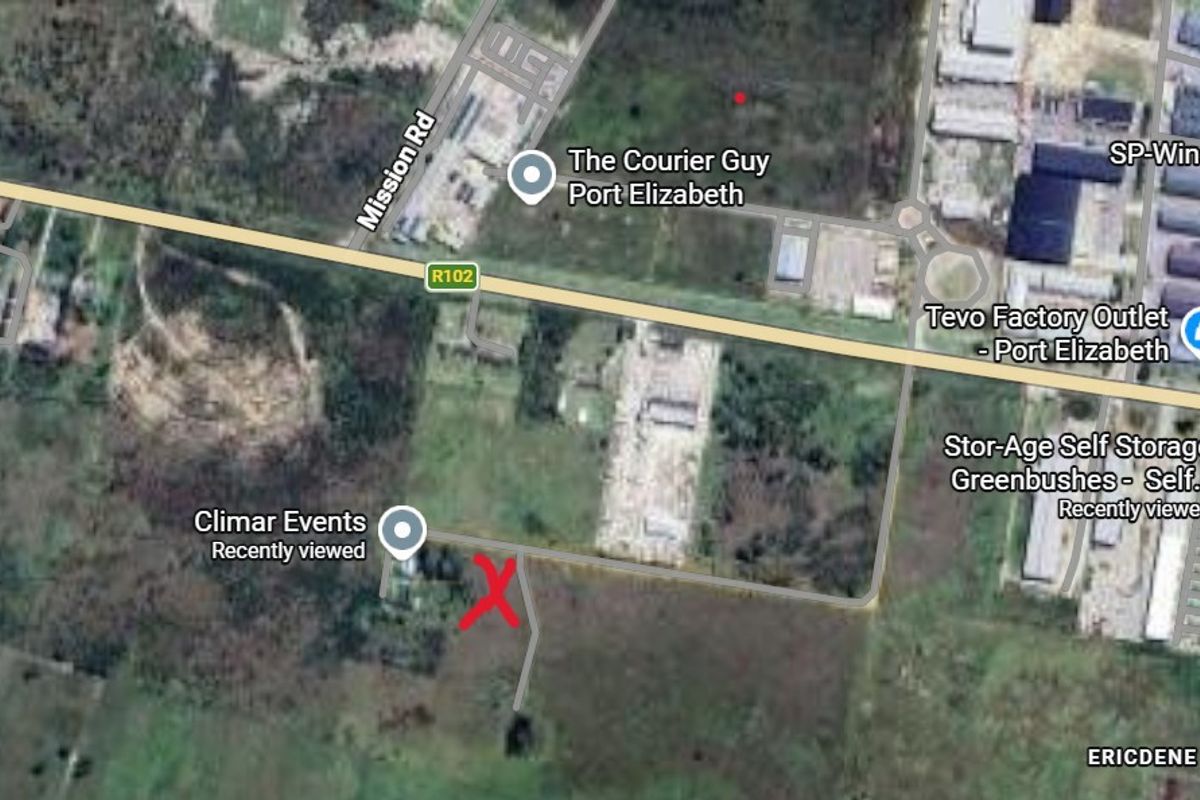 An aerial map view showing the location of the agricultural land parcel in relation to surrounding roads and commercial facilities.