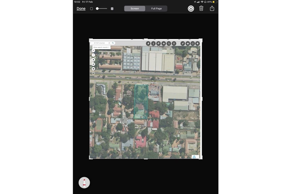 An aerial map view showing the property location and surrounding neighborhood infrastructure.