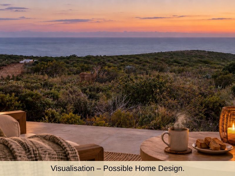 A scenic view of the coastal landscape at sunset, showcasing the natural beauty and potential of the vacant residential land.