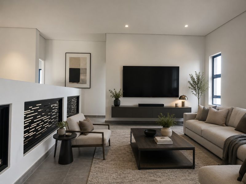 An elegant Sandown home anchored by a warm statement fireplace. - Photo 5