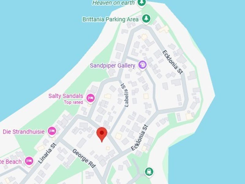 A digital map view showing the location of the residential property within the surrounding coastal neighborhood and street network.