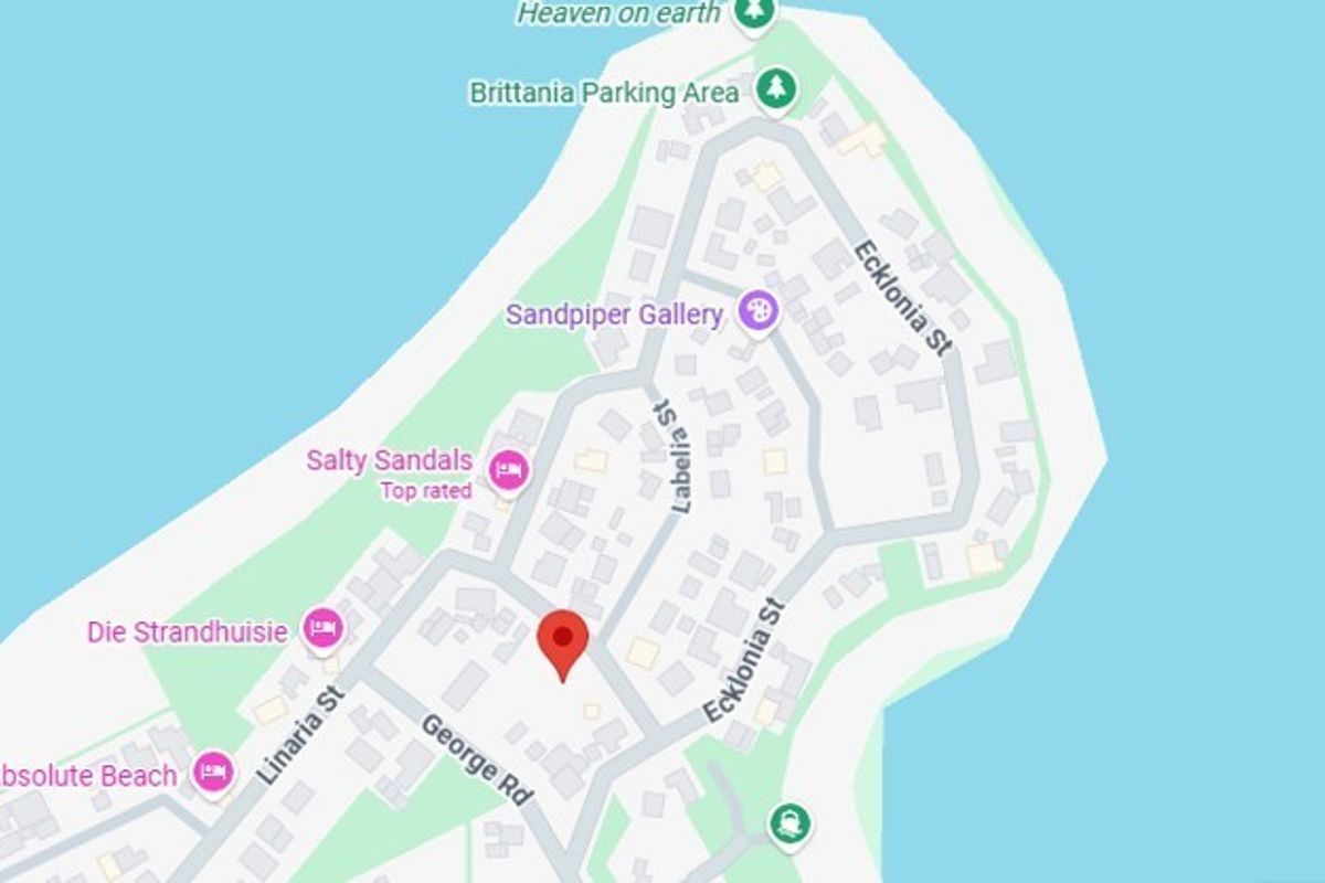 A digital map view showing the location of the residential property within the surrounding coastal neighborhood and street network.