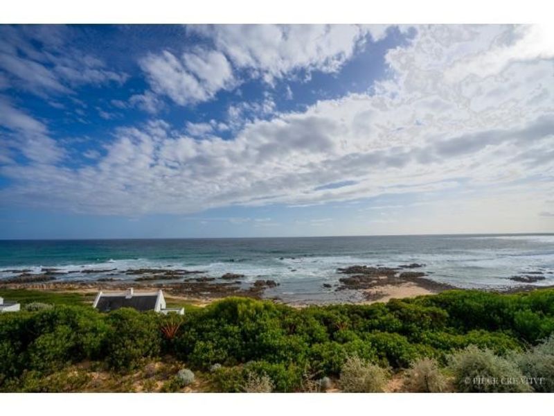 A scenic coastal view overlooking the ocean, rocky shoreline, and natural vegetation, capturing the tranquil landscape of the farm property.