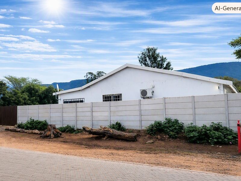 View of the property exterior featuring a precast concrete boundary wall, security features, and an external air conditioning unit.