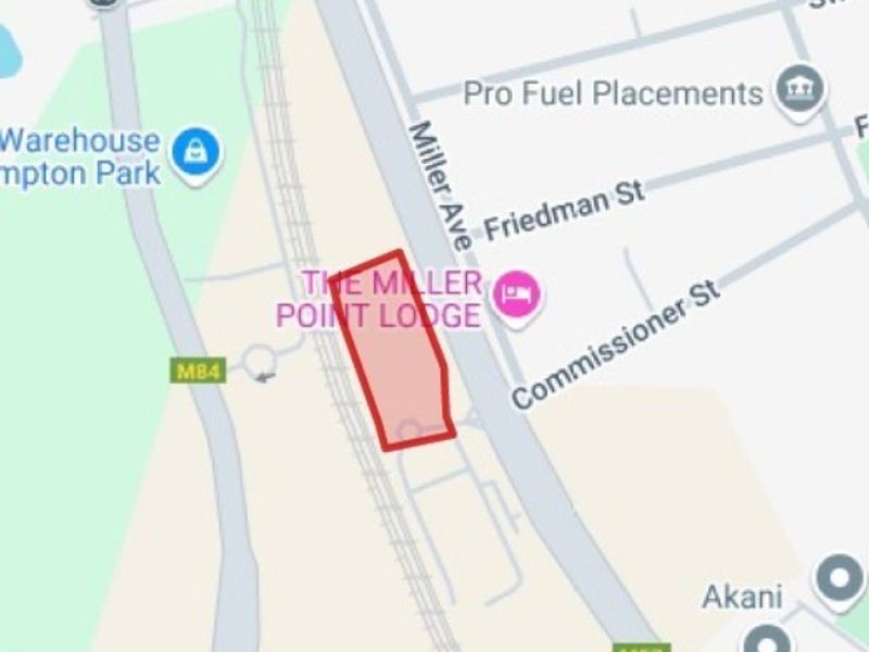 A map view highlighting the location of the commercial property site.