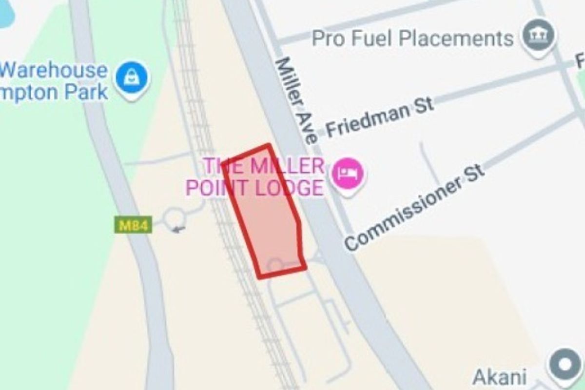 A map view highlighting the location of the commercial property site.