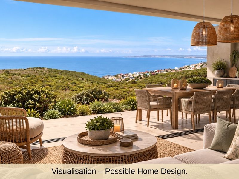 A spacious covered patio featuring a built-in fireplace and expansive, unobstructed ocean and coastal views.