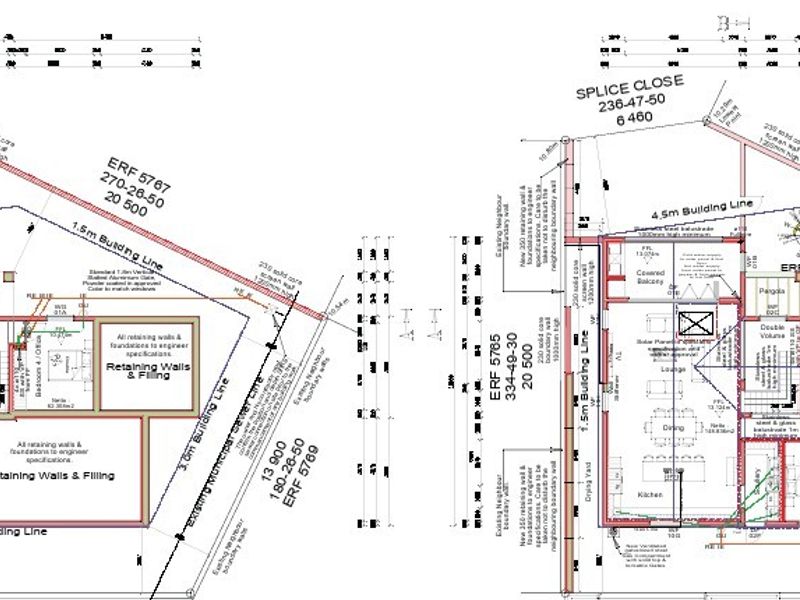 Architectural floor plan showing the layout and site boundaries for the property.