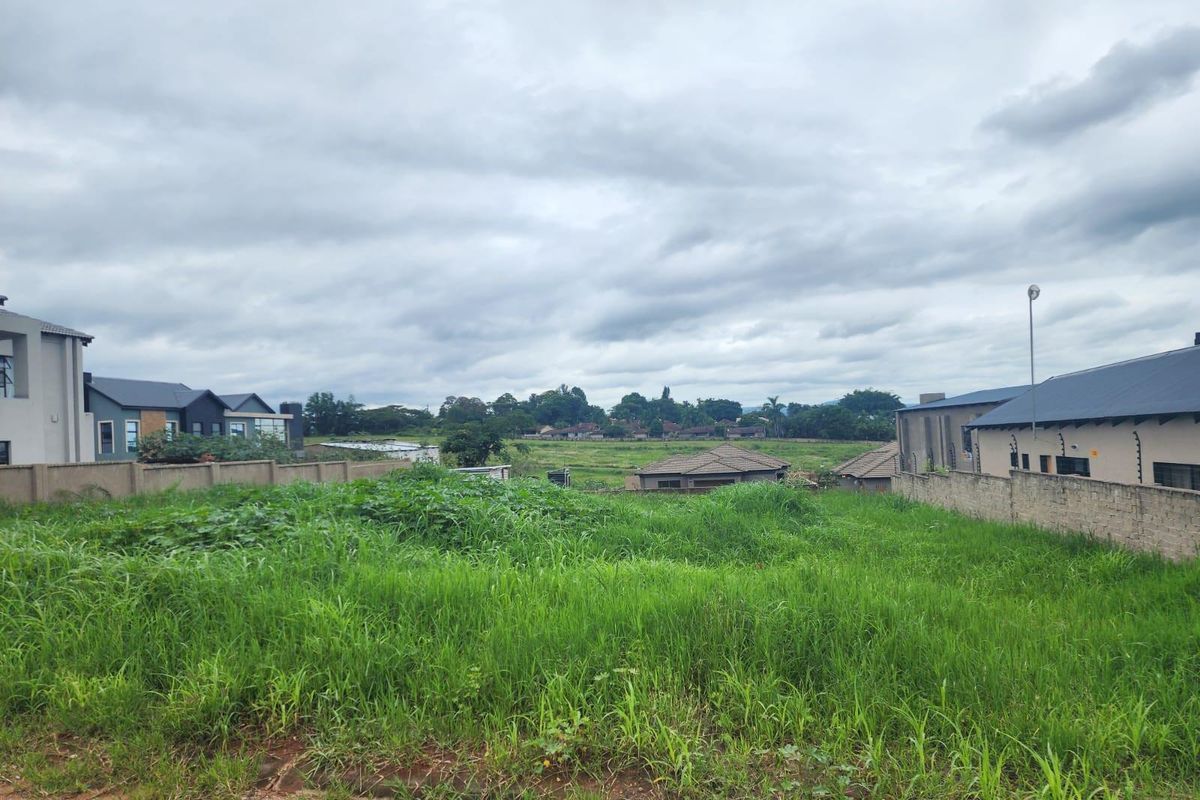 A vacant residential plot featuring overgrown grass, enclosed by perimeter boundary walls, situated within an established neighborhood setting.