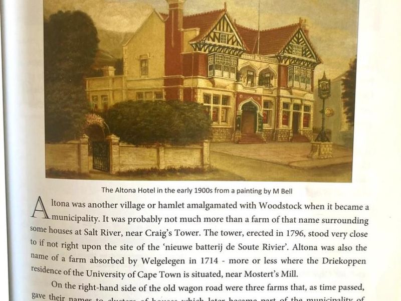 A historical illustration depicting the Altona Hotel in the early 1900s, showcasing traditional architectural features and period design.