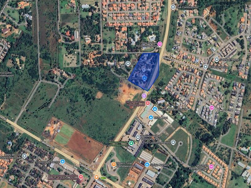 An aerial satellite view showing the property location within the surrounding neighborhood and local infrastructure.