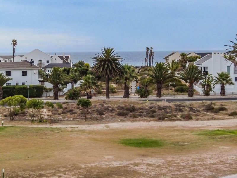 An aerial view of a coastal residential area featuring established landscaping, palm trees, and proximity to the ocean.