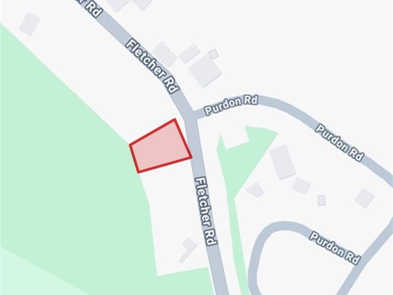 A map view showing the location and boundaries of the vacant residential land plot situated near Fletcher Road.