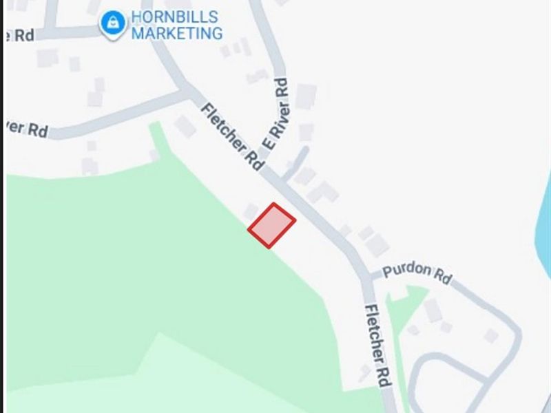 A map view highlighting the location of the vacant residential land parcel situated near Fletcher Road.