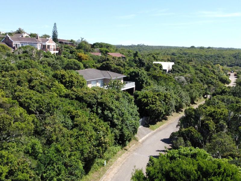 Aerial view of a residential property nestled in a lush, wooded landscape with nearby water access and established surrounding homes.