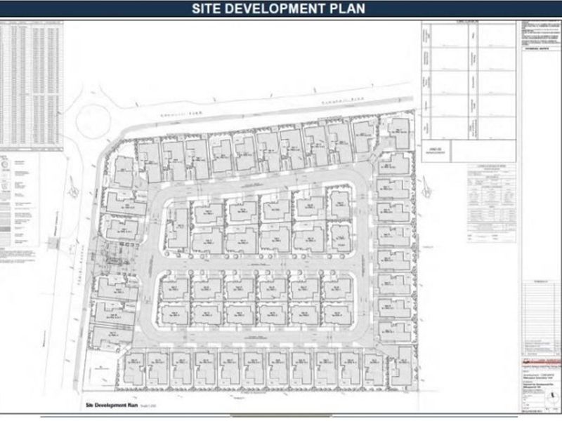 A detailed site development plan illustrating the layout and positioning of residential plots within the estate.