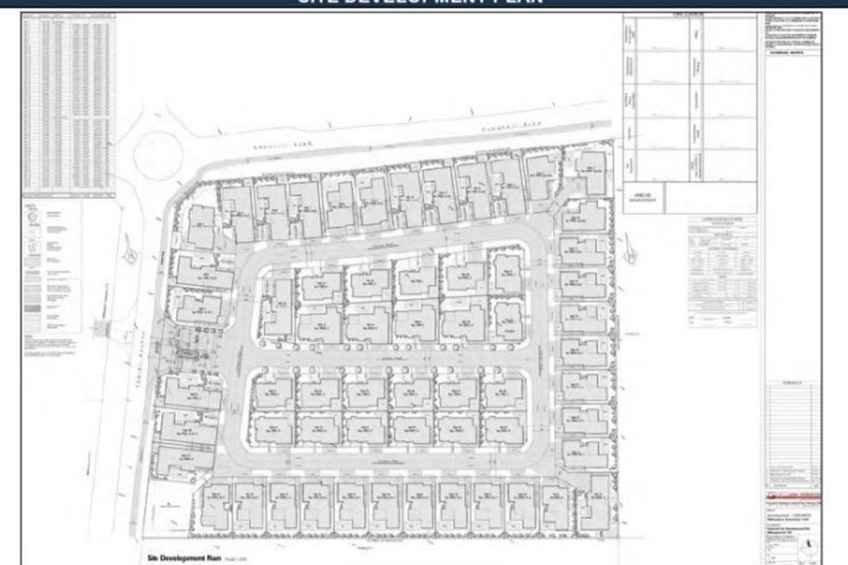 A detailed site development plan illustrating the layout and positioning of residential plots within the estate.