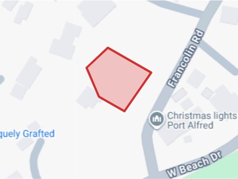 A map view highlighting the location and boundaries of the vacant residential land plot.