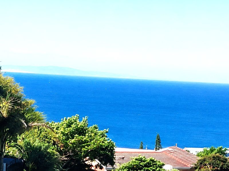 A scenic elevated view overlooking the ocean and surrounding coastal landscape.