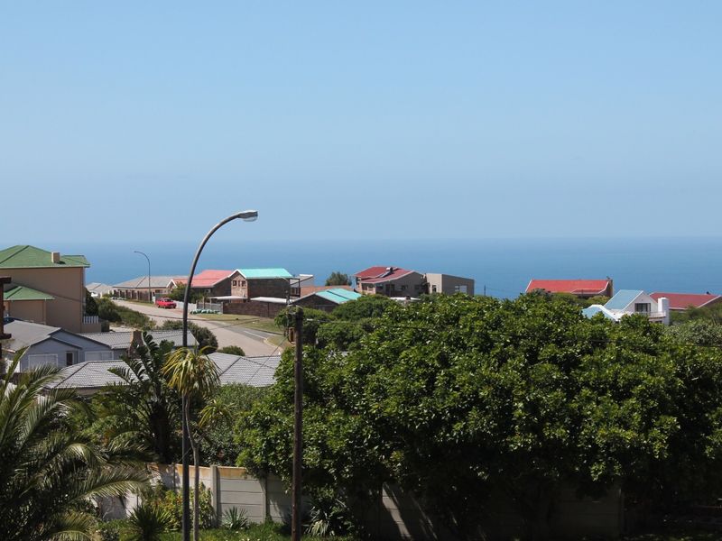 A scenic elevated view overlooking the surrounding residential neighborhood with a clear horizon line of the ocean in the distance.