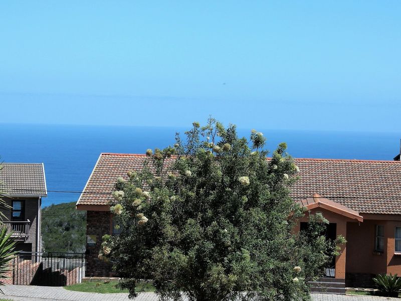 A scenic view of the ocean captured from the property, showcasing the surrounding residential architecture and coastal landscape.
