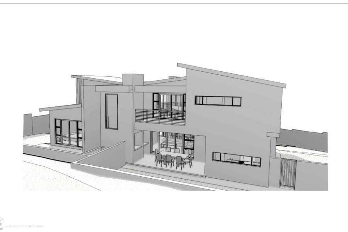 An architectural 3D rendering showing the exterior design and layout of a modern residential property.