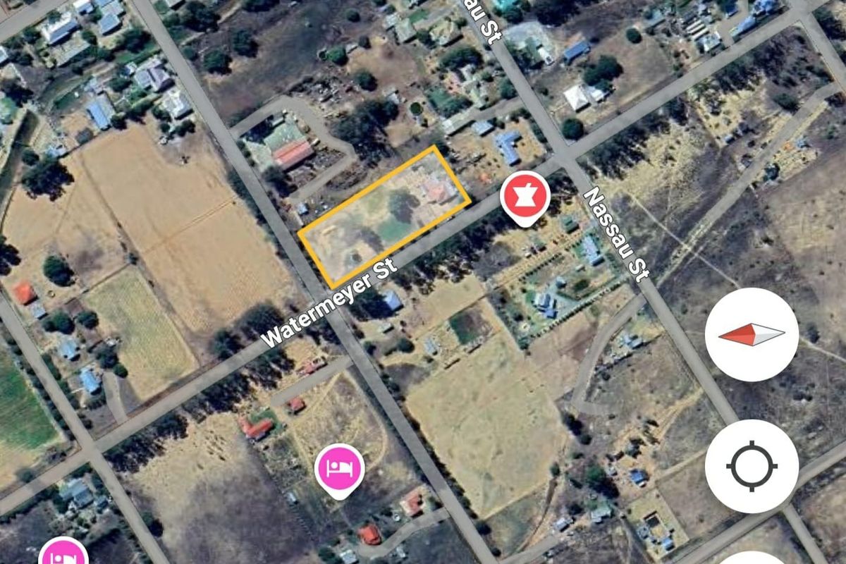 An aerial satellite view showing the property boundaries and surrounding street layout in a rural small holding area.