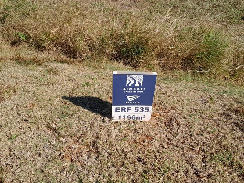 A vacant residential plot of land measuring 1166 square meters, located within the Zimbali Lakes Resort estate.