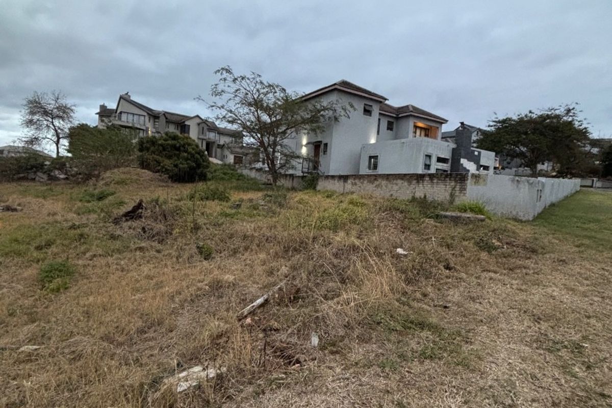 A view of a vacant residential plot with natural grass and a boundary wall, adjacent to existing residential properties.