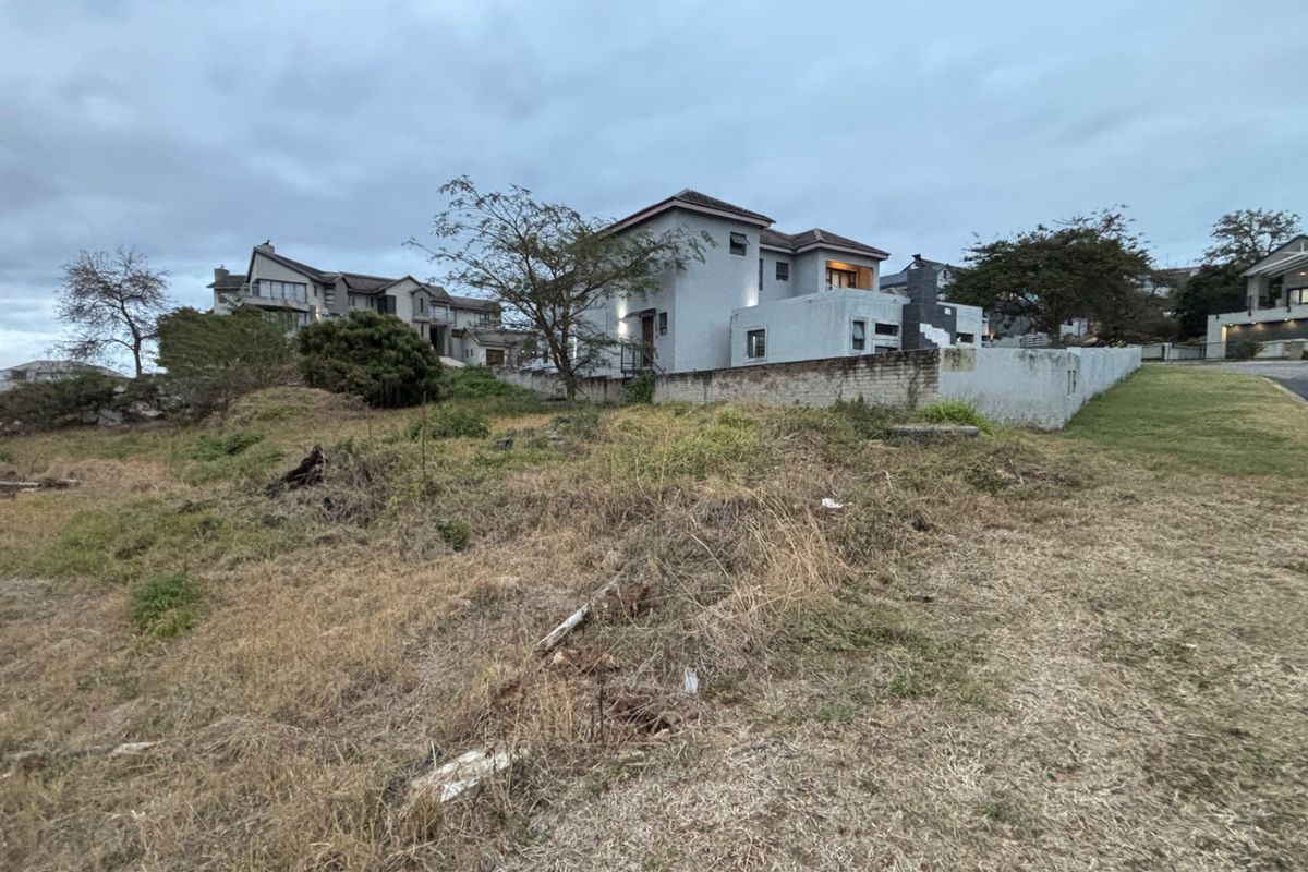 A view of a vacant residential plot with natural grass cover, featuring a boundary wall and adjacent residential property in the background.