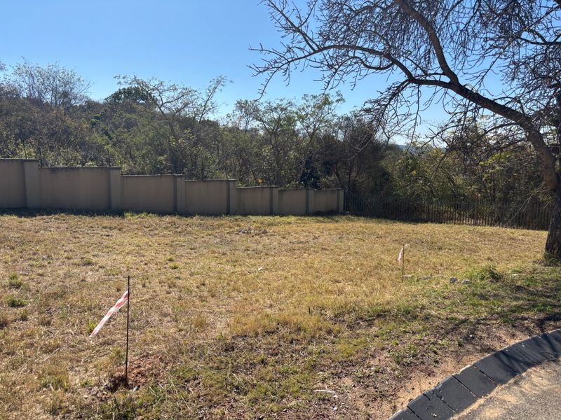A vacant residential plot featuring a boundary wall and perimeter fencing, surrounded by established trees and natural vegetation.
