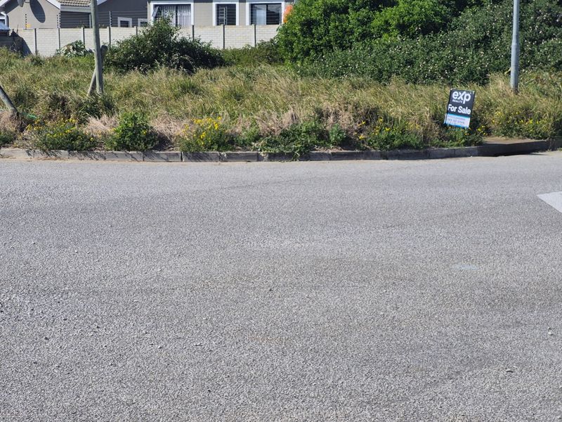A street-level view of a vacant residential plot featuring asphalt road frontage and established kerbing.