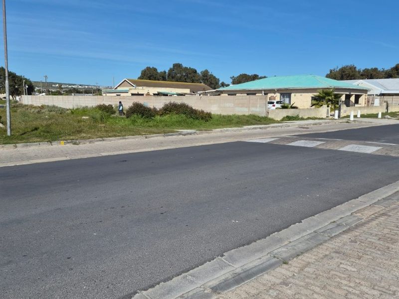 A street-level view of the residential property, showing the paved road, sidewalk, and perimeter boundary wall.